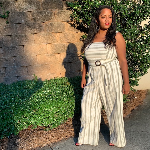 Plus size striped Jumpsuit - Picture 2 of 5